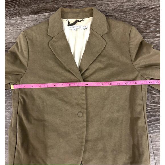 EUC See by Chloé Cotton Blazer Jacket 6 SINV Era Made in Italy Tailored Blazer - Picture 15 of 16